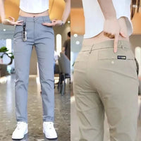 Ice Silk Men's Golf Men's Midweight Casual Pants Sports Pants Simple Design Khaki Black Slim Straight Leg Stretch Casual Trouse