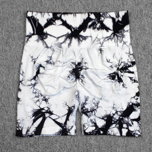 Tie-Dye Yoga Shorts for Women High Elastic Gym Shorts Push Up Sports Shorts Running Workout Fitness Women Short Sports Leggings