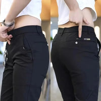 Ice Silk Men's Golf Men's Midweight Casual Pants Sports Pants Simple Design Khaki Black Slim Straight Leg Stretch Casual Trouse