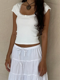 Chic Vintage Lace-Trim Tee™