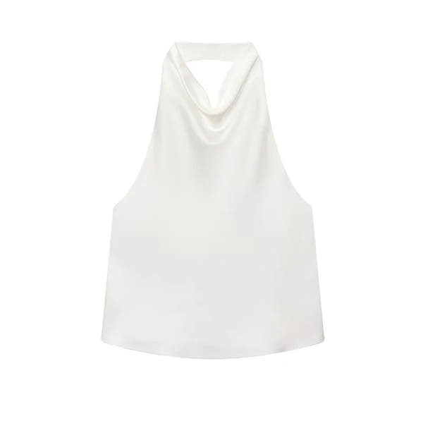 MUJER 2025 Halter Tops for Women Black Satin Backless Top Female Pink Summer Beach Top Woman off Shoulder Camisole Top Women
