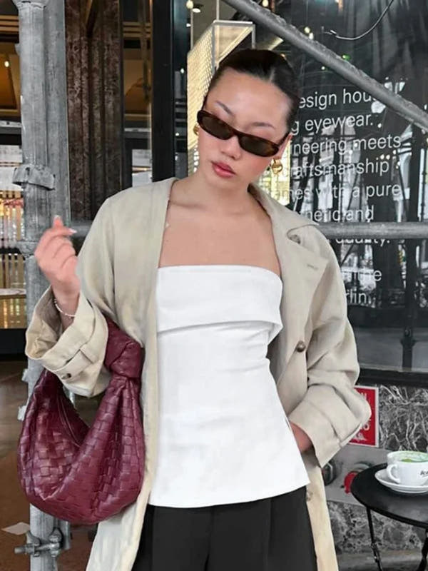 Solid Tube Tops For Women Strapless Bra Turndown Slash Neck Lenceria Femenina Backless Bralette Femme Split Bandeau Top Sexy