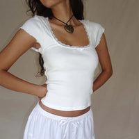 Chic Vintage Lace-Trim Tee™